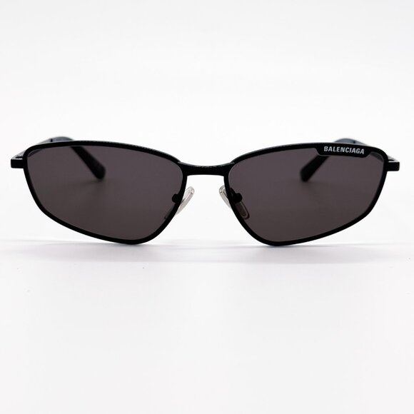 NEW BALENCIAGA BB0277S 001 SUNGLASSES UNISEX BLACK GREY OVAL EYEWEAR - Picture 2 of 14